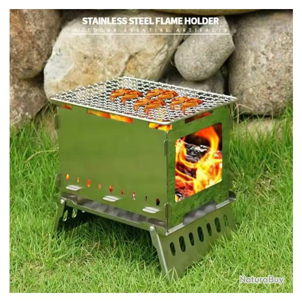 R�chaud pliable inoxydable l�ger, coupe-vent