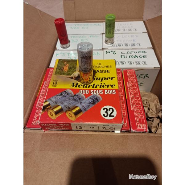 LOT DE DIVERS CARTOUCHES CHASSE 32G 36G BJ