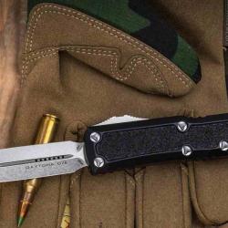 Couteau OTF Microtech Daytona Lame Acier M390 Manche Aluminium Noir Automatique USA MCT12610S