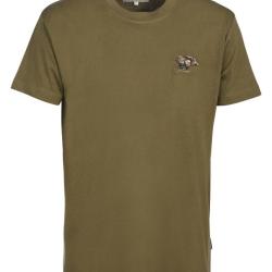 T shirt brode chasse KAKI PERCUSSION