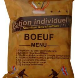 RATION INDIVIDUELLE 24H ARMEE BOEUF OU POULET 2029 HALAL BOEUF