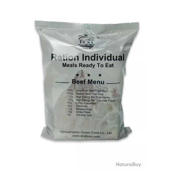 MENU BOEUF OU POULET 24H RATION DE COMBAT BOEUF