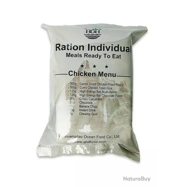 CARTON DE 12 RATIONS DE COMBAT BOEUF OU POULET 24H POULET