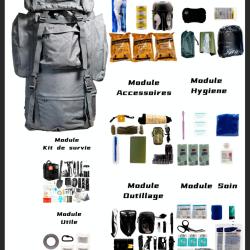 KIT ULTRA-COMPLET D'EVACUATION ET SURVIE 72H