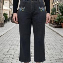 MAYFLOWER SE1103 Pantacourt fantaisie stone washed stretch pour un confort estival absolu