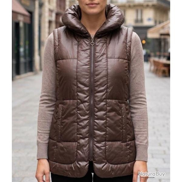 Gilet sans manches AXONE Inspiration Nature Doudoune matelass�e marron confort et style