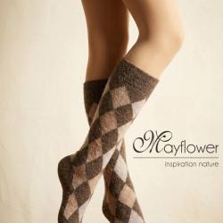Mayflower CHO741 : Chaussettes mi-bas en angora marron pour une chaleur absolue 38/41