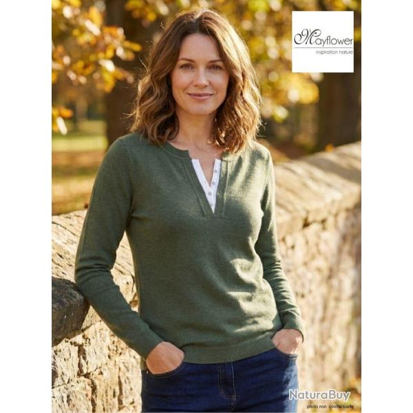 Pull Col Fantaisie Femme Mayflower Papaye1k Kaki 3