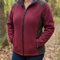 Veste Polaire Femme SENNA2 Bordeaux Doublure Sherpa Su&eacute;dine