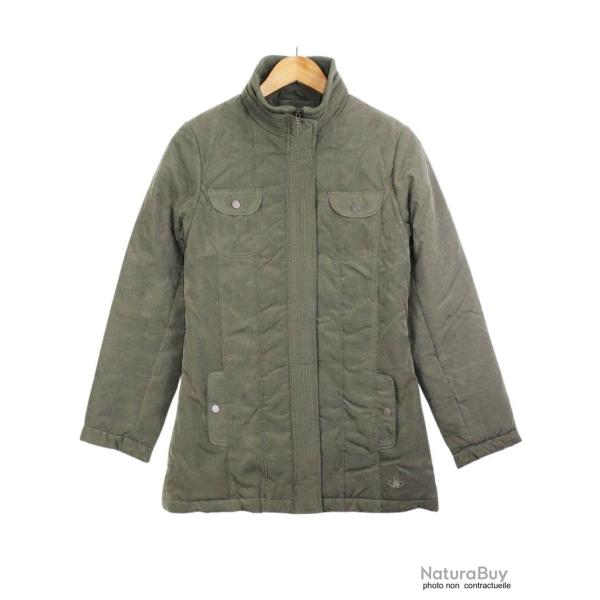 Veste Longue Femme Microfibre Kaki - Doublure Nylon Confort 54/56