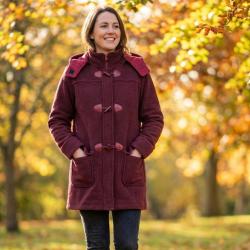 Manteau Polaire Femme style Caban SLOVENIE1B MAYFLOWER Bordeaux