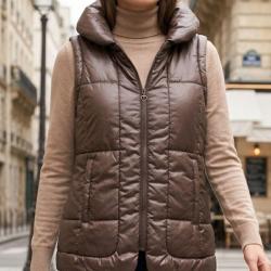 MAYFLOWER STAR1C Gilet sans manches matelass&eacute; chocolat &eacute;l&eacute;gance outdoor et confort