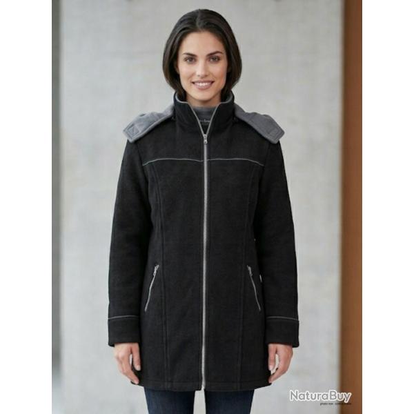 Manteau Caban Femme Tokyo4 Noir en Maille Contre coll�e Mayflower