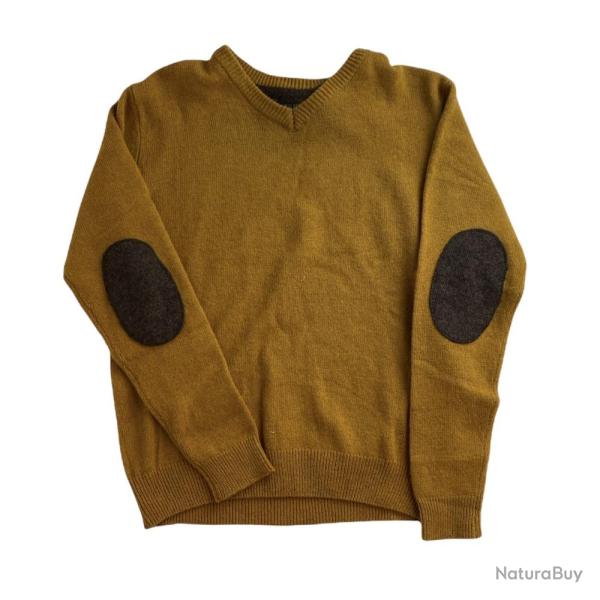 PULL VITCH COL V MOUTARDE DEC