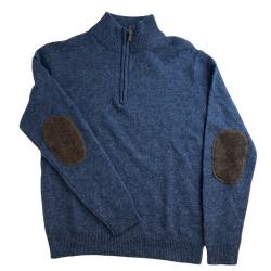 PULL SHELBY COL ZIPPE BLEU DEC
