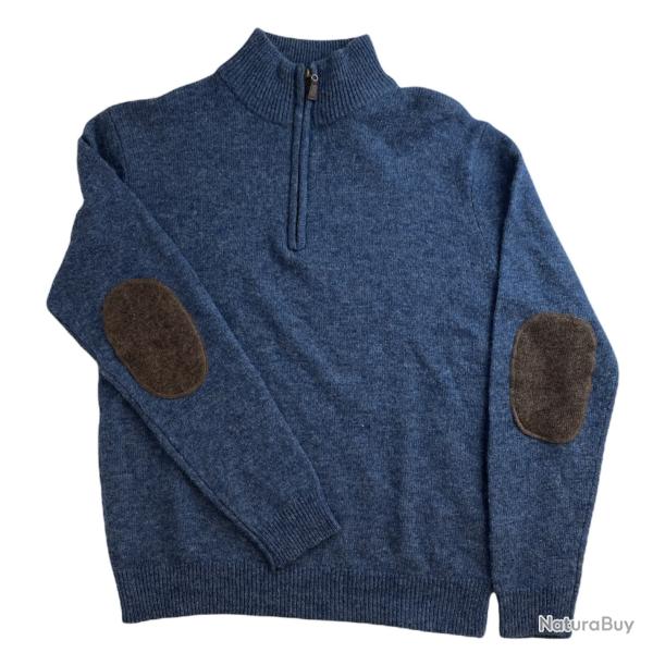 PULL SHELBY COL ZIPPE BLEU DEC