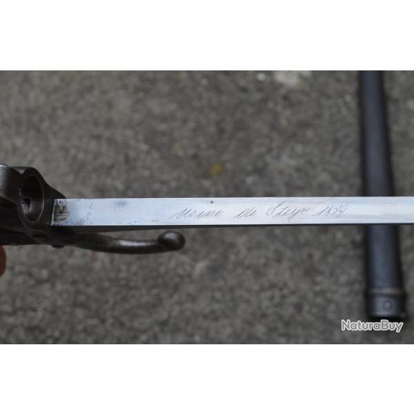 Baonnette Gras "Usine de Steyr 1879" avec son fourreau.