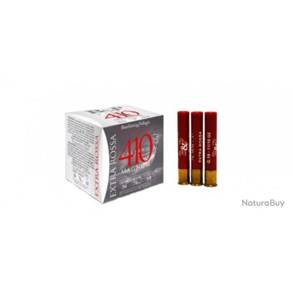 Munitions B&P calibre 410 Mag Extra Rossa Fiber n8 BG 293gr - 19g x25