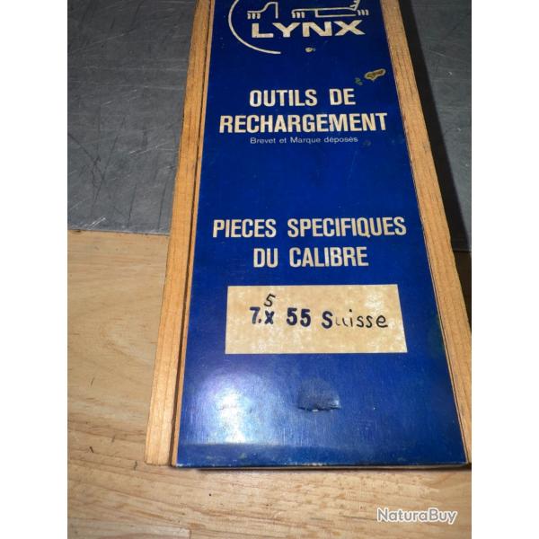 JEU D'OUTILS DE RECHARGEMENT LYNX CALIBRE 7.5 X 55 SUISSE