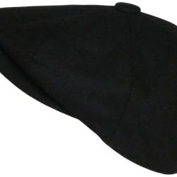 Beret Casquette Gavroche Noire Laine Feutre Taille Reglable Hartley Taille unique Noir