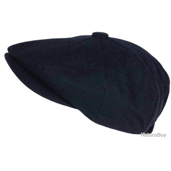 Beret Casquette Gavroche Bleue Marine en Laine Taille Reglable Hartley Taille unique Bleu