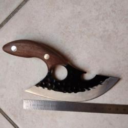 A SAISIR - Très beau couteau lame courbe de 13 cm avec étui de port ceinture