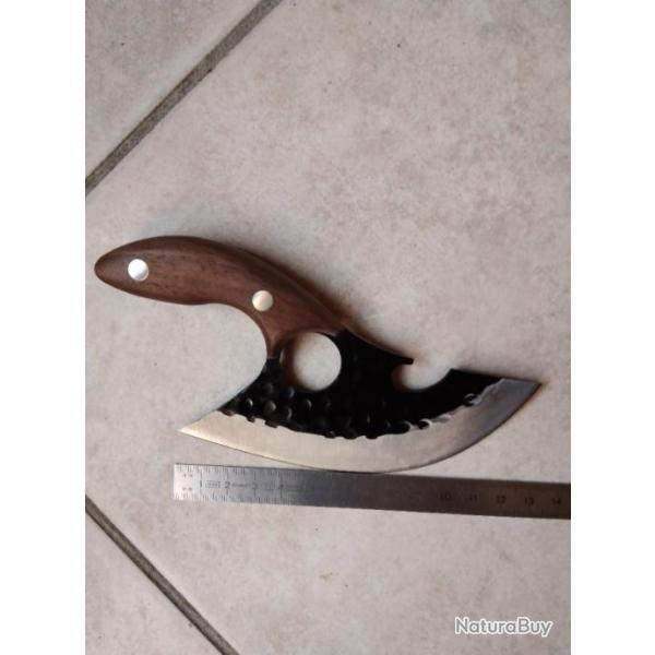 A SAISIR - Trs beau couteau lame courbe de 13 cm avec tui de port ceinture