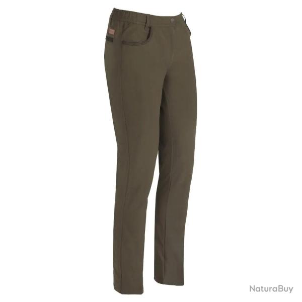 Pantalon chasse femme Savane Hyperstretch polyamide kaki 40