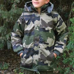Parka matelass&eacute;e capuche 4 poches polyester coton camo 6 &agrave; 16 ans 10 ans
