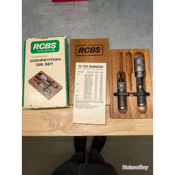 JEU D'OUTILS DE RECHARGEMENT RCBS COMPETITION DIE SET   CALIBRE 22-250