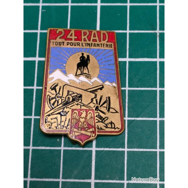 INSIGNE 24EME RAD 24EME REGIMENT D'ARTILLERIE DIVISIONNAIRE 1924.1941 DRAGO PARIS NICE BERANGER