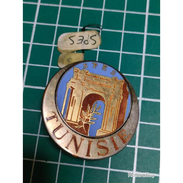 INSIGNE SPES TUNISIE COMMANDEMENT SUPERIEUR DES TROUPES DRAGO OLIVIER METRA MARRON FONCE
