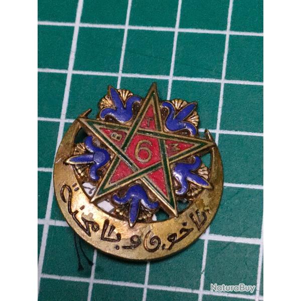 INSIGNE 6EME REGIMENT DE TIRAILLEURS MAROCAINS, 6EME RTM DRAGO OLIVIER METRA
