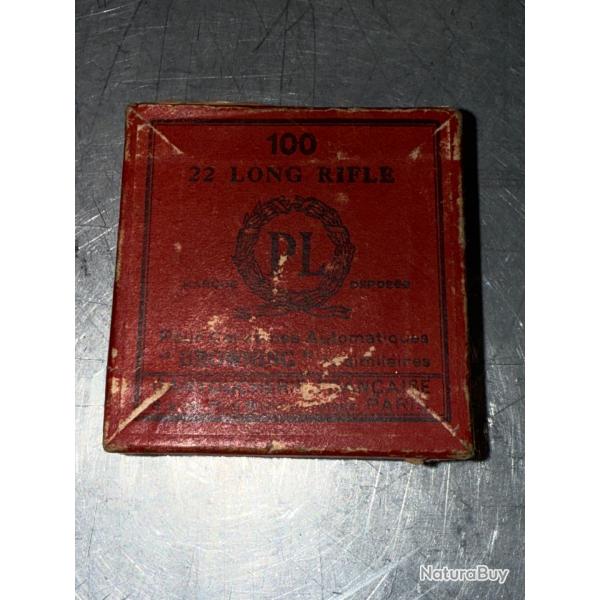 1 BOITE DE 100 CARTOUCHES 22 LONG RIFLE POUR CARABINE AUTOMATIQUE BROWNING NEUVE D'EPOQUE SCELLEE