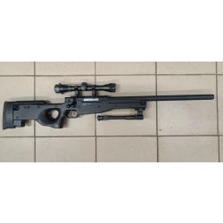 Réplique fusil sniper M59 double eagle (type AW308 / L96 mauser) + lunette 4x32 métal + bipied métal