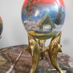 oeuf d'autruche peint