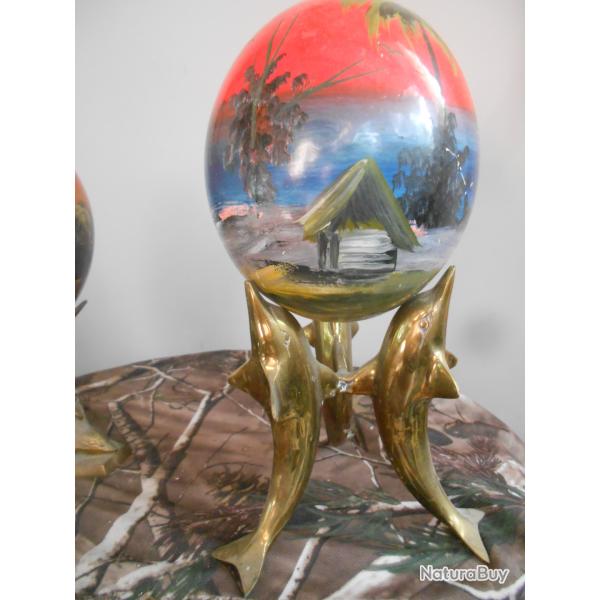 oeuf d'autruche peint