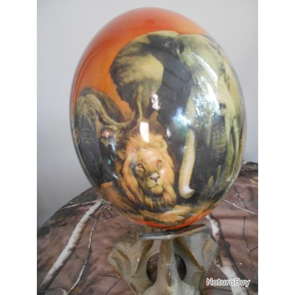 Oeuf d'autruche peint 2