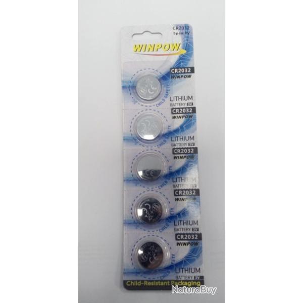 PACK 5 PILES CR2032 3V