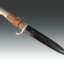 COUTEAU DE TRANCHÉE ALLEMAND WW1 BOIS DE CERF SOLINGEN 1ere GM Allemagne