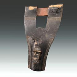 GOUSSET PORTE BA&Iuml;ONNETTE GRAS 1874 INFANTERIE CUIR BRUN NOIRCI France III eme Republique