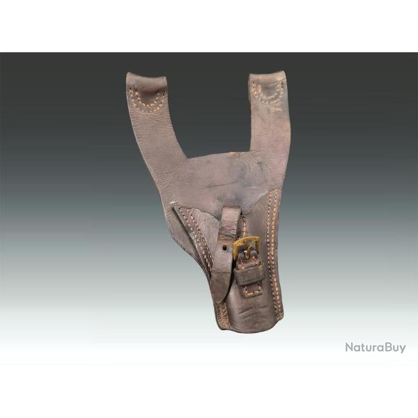 GOUSSET PORTE BA�ONNETTE GRAS 1874 INFANTERIE CUIR BRUN CIR� France III eme Republique