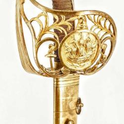 RARE FORT SABRE D'OFFICIER DE MARINE RÉVOLUTIONNAIRE DE TYPE MONTMORENCY - FRANCE RÉVOLUTION / DIREC