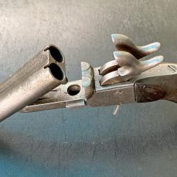 PISTOLET A BROCHE A DOUBLE CANONS DECORS ARGENT, LOUIS-PHILIPPE PUIS NAPOLEON III, TOUT OK