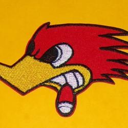 TISSU PATCH : MISTER HORSEPOWER BEC A GAUCHE, LONGUEUR&nbsp;12&nbsp;CM , BON ETAT VOIR PHOTOS . POUR TOUT RENS