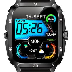 Montre militaire connect&eacute;e &eacute;cran 2 pouces Surveillance sant&eacute; 24/24 - 100 modes d'exercice physique