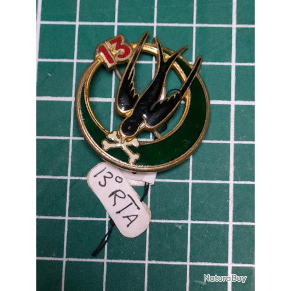 INSIGNE 13me REGIMENT DE TIRAILLEURS ALGERIENS, 13EME RTA DRAGO PARIS NICE ROMAINVILLE