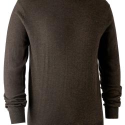 Pull en tricot  DEERHUNTER col rond Kingston marron