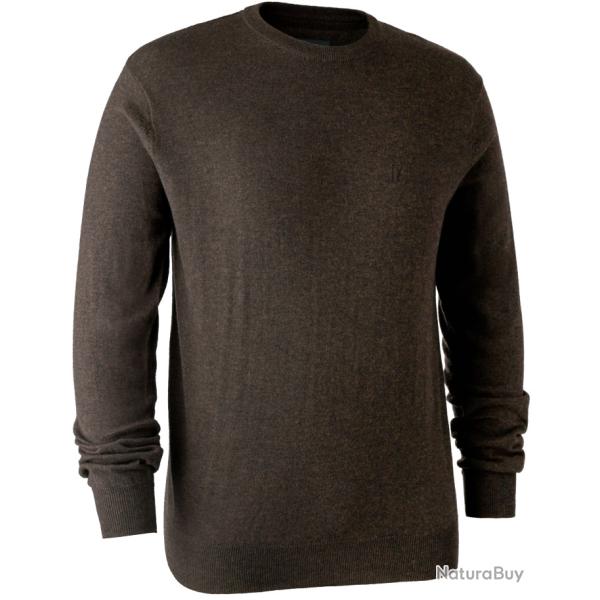 Pull en tricot  DEERHUNTER col rond Kingston marron
