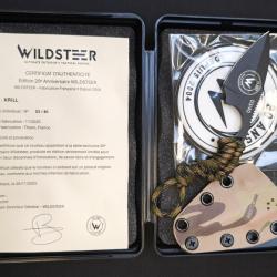 Wildsteer KRILL � couteau fixe 11,5 cm, lame 5 cm, acier 14C28N - Edition 20&egrave;me anniversaire - S&eacute;rie